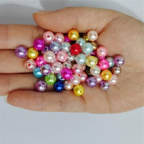 Color mixing 3-12mm straight holes round imitation plastic pearl beads for jewelry accessories Beads & Jewelry Making