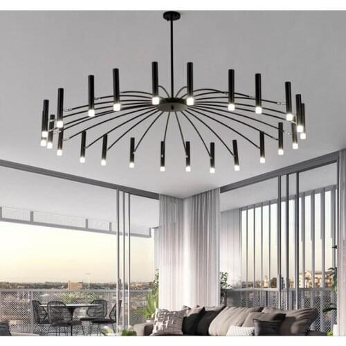Modern Led Ceiling Chandelier Living Room Dining Tables Hall Kitchen Accesories Hanging Fixture Home Decor Indoor Lighting Black