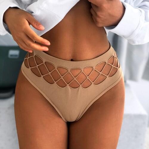 Sexy Thong Panties For Women Sexy High Elastic Mesh Thong Hip Hip Waist Large Size Breathable Seamless Fashion Bikini Pantie