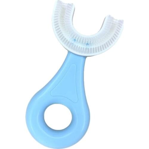 2-6-12 years old childrens U-shaped toothbrush soft bristles U-shaped brushing silicone bristles