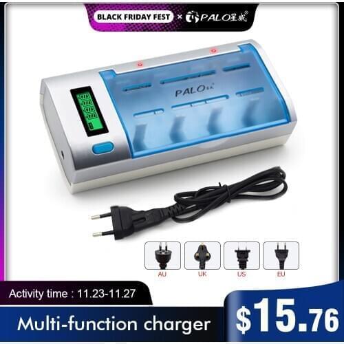 Fast LCD smart battery charger for 1.2V NI-MH nimh ni mh NI-CD AA / AAA / C / D SC / 9V 6F22 rechargeable battery