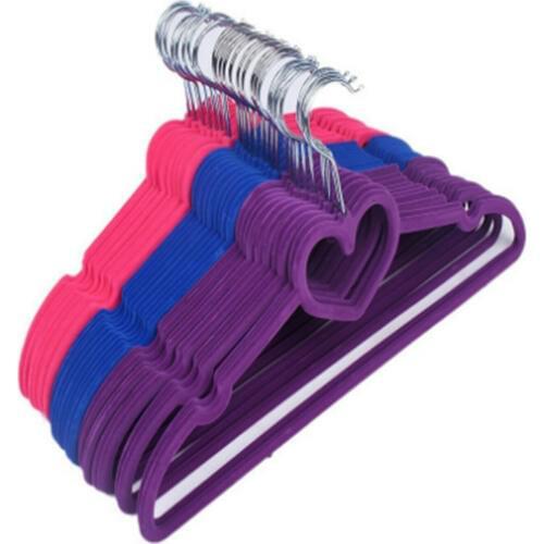 10PCS Coloured Velvet Coat Hangers Clothes Pants 5 Kg Closet Nonslip Space Saving 41.5*23*0.55CM For shops & home