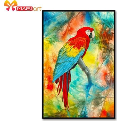 Cross stitch kits Embroidery needlework sets 11CT water soluble canvas patterns 14CT Animal Style Colorful birds-NCMA133