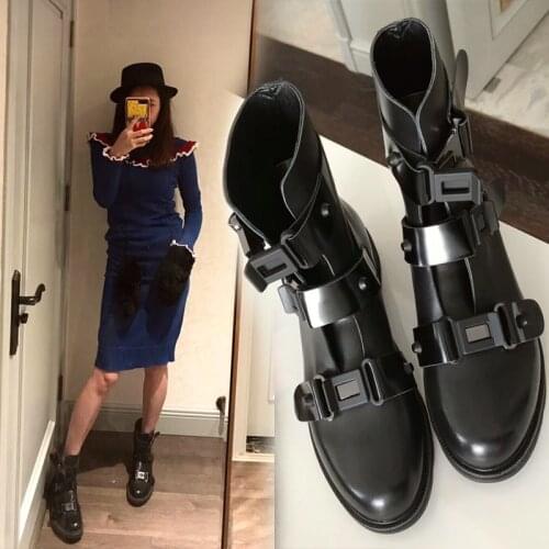 New Autumn Ankle Boots Women Thick Heels Motorcycle Boots Winter Shoes Women Punk Short Boots Fashion botas de mujer 2021
