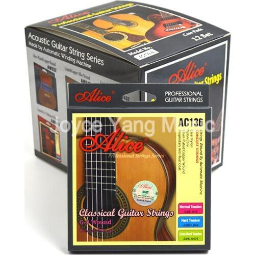 12 Sets of Alice AC136-N/H Classical Guitar Strings Crystal Nylon Strings Silver-Plated Copper Wound 1st-6th Strings Wholesales