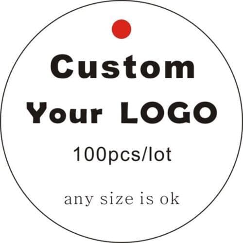 100 Pieces/Set, Custom Labels, Your Text Or Logo,Handmade Thank You Labels, Personalized Labels With Holes, Baptism Labels