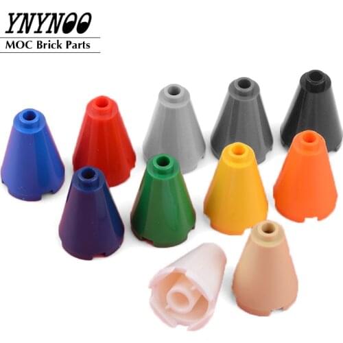 20Pcs/lot Bricks Round and Cones Series Cone 2x2x2 with Completely Open Stud fit for 14918 MOC Building Blocks DIY Parts Toys
