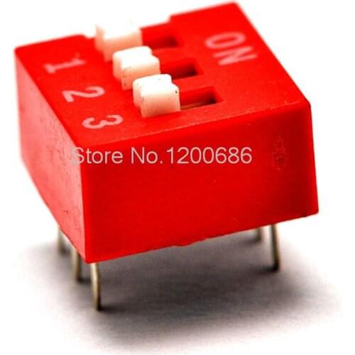 3P DIP switch Ping switch 3 toggle switch pitch 2.54MM red