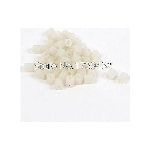 50Pcs M2 Female Thread Nylon Pillar PCB Standoff Hexagonal Spacer 6mm