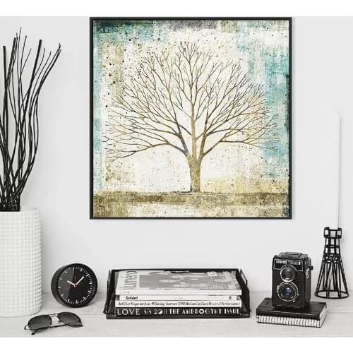 Abstract Tree Gold leaf Canvas Paintings Wall Art Prints Poster Living Room Nordic Decorative Paintings On The Wall Home Decor
