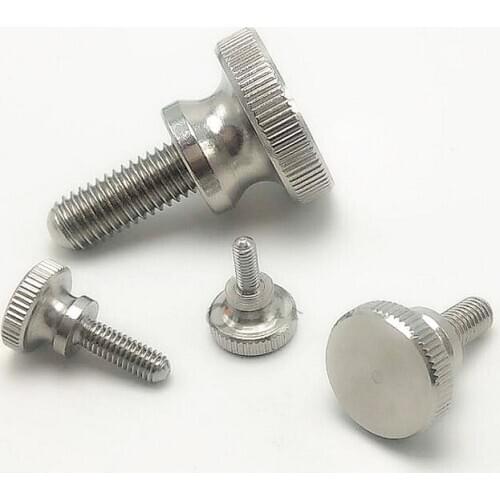 2pcs M5 stainless steel tall head knurled hand screws bolts advertising mirror screw handle knob bolt GB834 6mm-50mm length