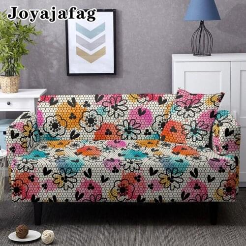 Vintage Flowers Printing Stretch Sofa Cover For Living Room L Shape Sectional Elastic Couch Covers 1/2/3/4 Seaters Dust-proof