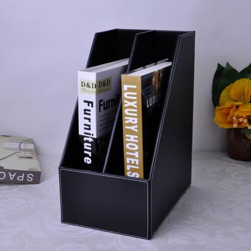 A4 2-slot wood desk file book stand storage box holder wooden document tray filing organizer documentation rack black 221A