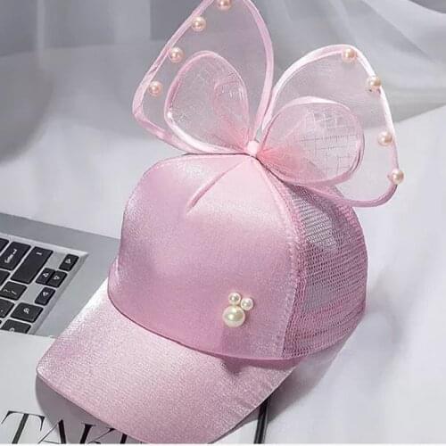 2021 Cute girls Sequins Ear Hats Kids Snapback Mesh Baseball Cap With Ears Funny Hats Spring Summer Hip Hop Boy Hats Caps Garros