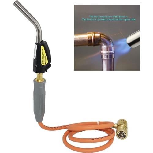 MAPP Torch Gas Welding Torch Self Ignition 1.5m(5ft) Hose Gas Brazing Burner Soldering Quenching BBQ Burner CE HVAC/R Hand Torch