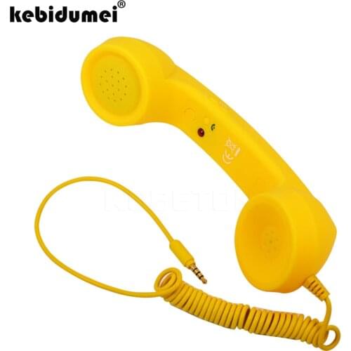 Kebidumei 4 Colors Classic 3.5 mm Comfort Retro Phone Handset with Mic Speaker Phone Call Receiver For ios iPhone Cell Phone