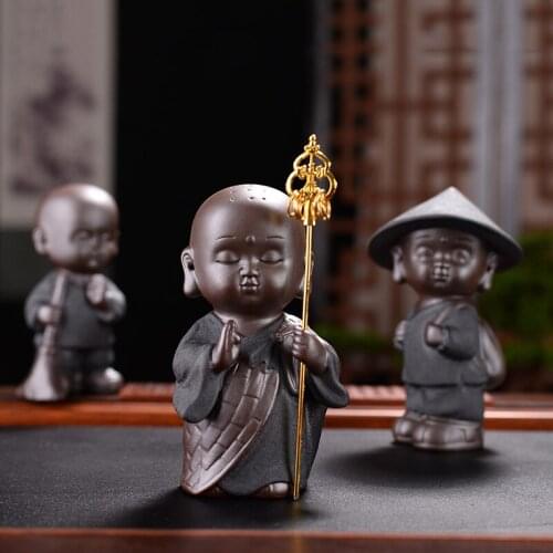 Ceramic Little Monk Tea Favorite Ornaments Personality Interesting Lovely Tea Ceremony Tea Play Tea Set Plate Decoration