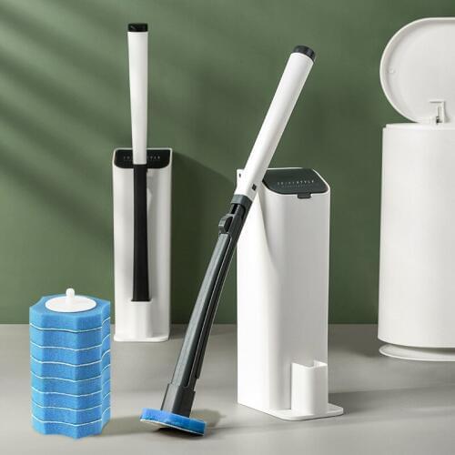 Creative Disposable Toilet Brush Set Replaceable Brush Head Wall-mounted Bathroom Cleaning Kit