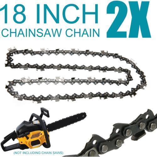 Mayitr 2pcs 18 inch Chainsaw Saw Chain Blade Pitch .325 " 0.058 Gauge 72DL Replacement Chain Hardware Tools