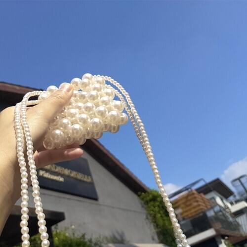Mini Handmade Beaded Pearls Bags for Womens Bags Elegant Acrylic Beads Bag Women Shoulder Bag Evening Clutch Purses Ladies