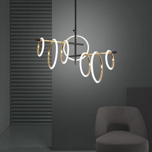 Minimalist creative halo ring magnet led chandelier living room dining room lamp designer sample decorative lamp