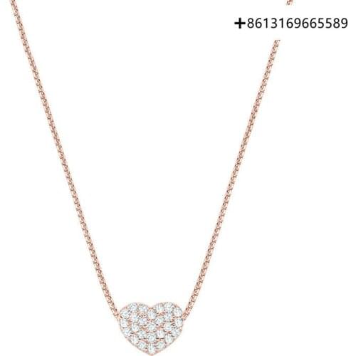 Fashionable 925 silver love pendant necklace female contracted temperament collarbone chain female lovers send girlfriend gift