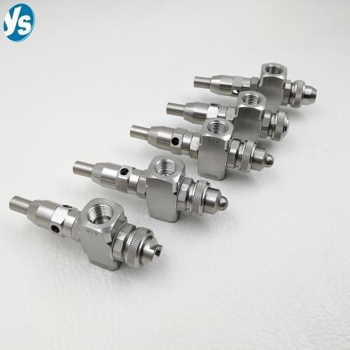 Whole Sale Anti-Clogging Spray Atomizing Humidifying Nozzle 1/4" Thread Stainless Steel Two-Fluid Gas-Water Mixing Nozzle