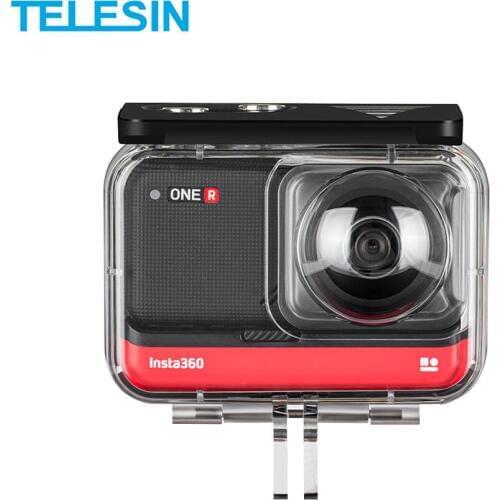 TELESIN HD underwater diving case for insta360 ONE R 360 edition/4k wide angle waterproof housing shell camera case accessories