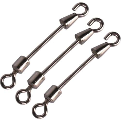 Fishing Barrel Swivel Pin Connector Solid Rings Swivel Contector with Interlock Snap Fishing Tackle