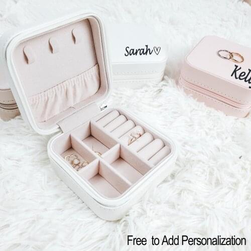 Personalised Travel Jewellery Box Customised Jewellery Case Bridesmaid Gifts Birthday Gifts Custom Name Box Gifts For Her