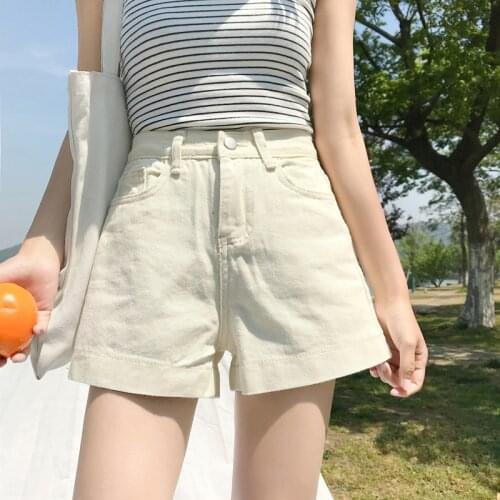 Shorts Women New High-Waist Loose Straight Simple Solid Colour Womens Short Soft Female High Quality Korean Style Summer Trendy