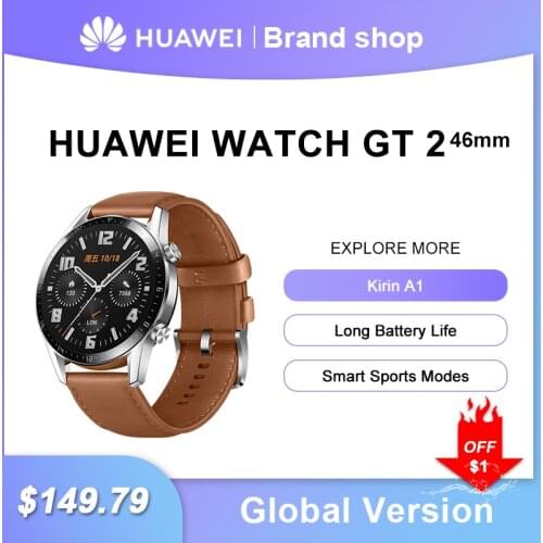Global Version Huawei Watch GT2 Smart Watch GPS 14 Days Work phone GT 2 Outdoor Sports Watch Fitness Tracker AMOLED Touch Screen