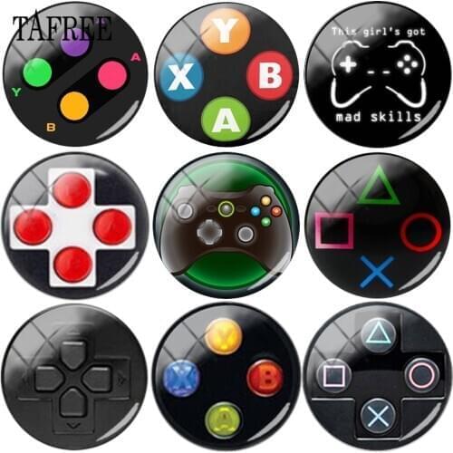 TAFREE Keep Calm And Game On Picture Game Machine 12- 20mm Glass Cabochon Dome Cameo Pendant DIY Ornament