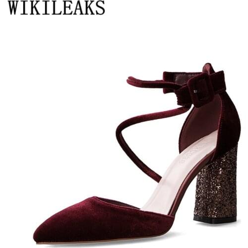 Dress Shoes Womens Thick Heel Ladies Shoes Pointed Fashion Fetish High Heels Pumps With Heels Woman Shoes Luxury Tacones Mujer