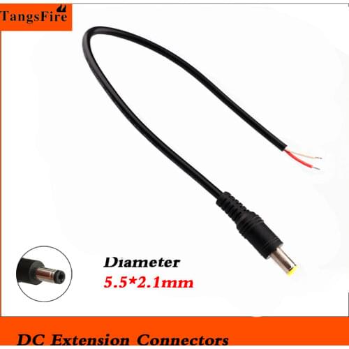 DC Extension Connectors 12V Male Jack Cable Wire Line Adapter Plug Power Supply 5.5x2.1mm For LED Strip Light CCTV Camera