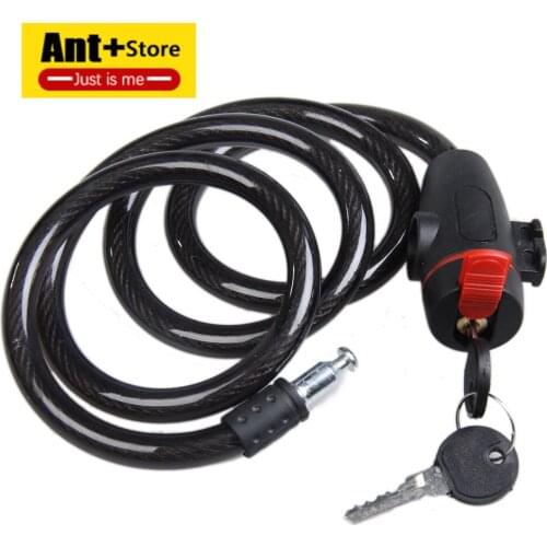 Universal Anti-Theft Bike Bicycle Lock Stainless Steel Cable Coil for Castle MTB Bike Motorcycle Cycle Security Lock with 2 Key