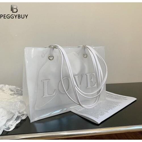Vintage Women Clear Letters Shoulder Bag Drawstring Purse 2pcs Composite Bags Casual Handbag for Women Phone Girl