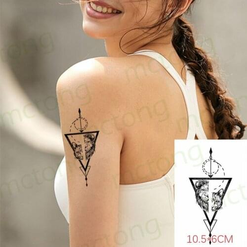 Waterproof Temporary Tattoo Stickers Womens Geometry Arrow Cat Lion Body Art Arm Fake Tatto Flash Tatoo For Men