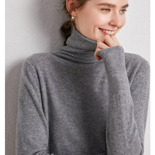 Zocept High Quality Clothing Womens Pullover Winter 100%Wool Computer Knitted jumper Free Turtleneck Long Sleeve Tricot Sweater