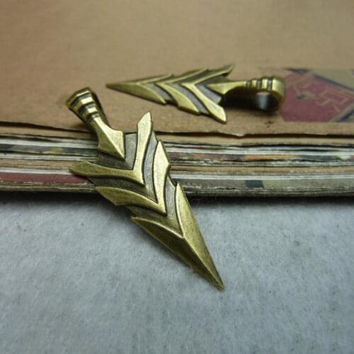 10cs 20*46mm arrow tip charm antique bronze diy jewelry making