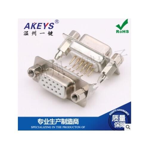 10PCS VGA Interface DB15 Pin Double Row White Core Female Harpoon Pin VGA Adapter Interface