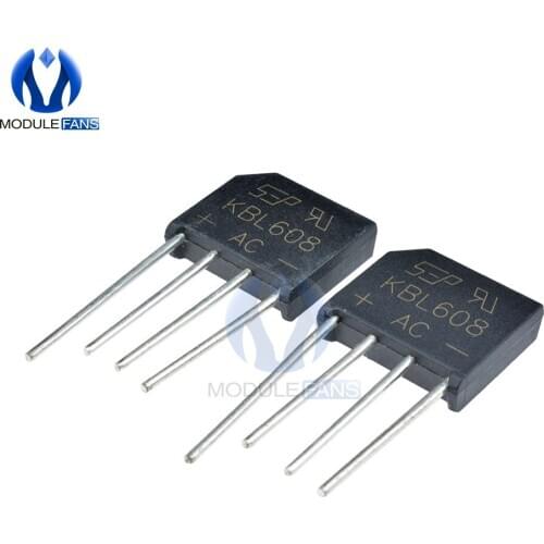 10PCS Electronic KBL608 800V 6A Diode Bridge Rectifier Single Phase Bridge Rectifier KBL-608 High Temperature Soldering Diy
