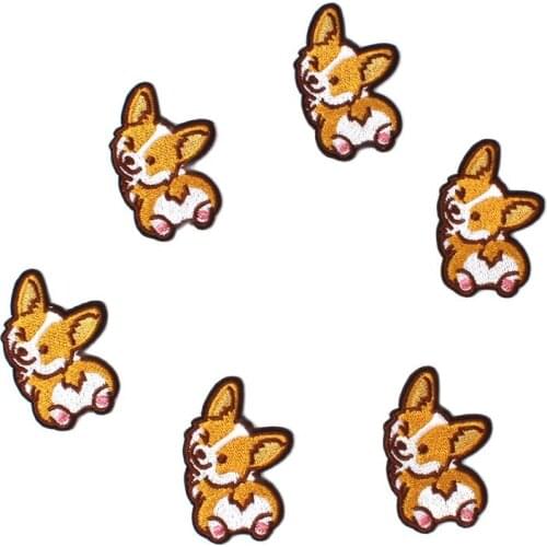 10pcs Embroidery Cartoon Dog Patches Iron On Animal Stickers For Jeans Backpacks Hats Caps Coats Decoration DIY Badge Appliques