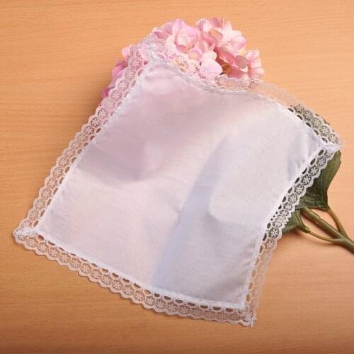 12pcs DIY handmade graffiti handkerchief Personalized white lace handkerchief, woman wedding gifts squares Cotton Handkerchiefs