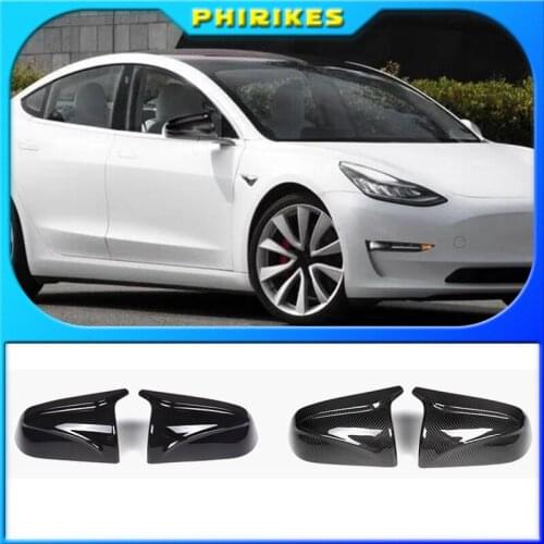 2Pcs Auto Side Rear View Mirror Cover Shell Cap Housing Replacement For Tesla Model 3 2016 2017 2018 2019 2020