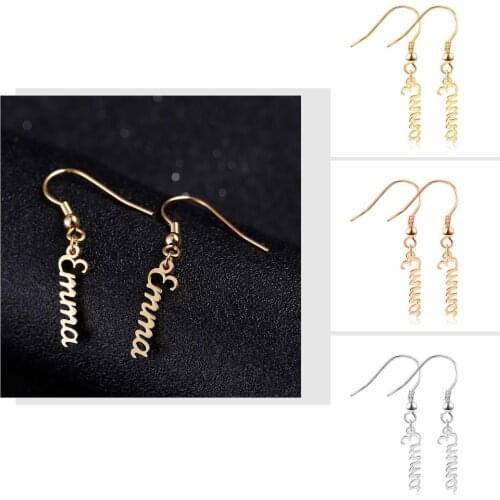 2020 Large Geometric Earrings For Women Pendant Personalized Customization Any Name Modern Jewelry Stainless Steel Earring