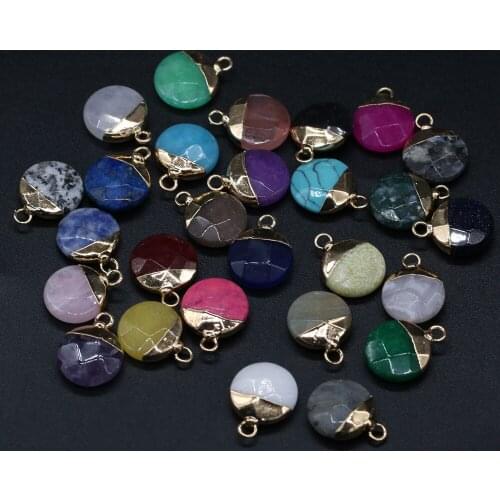 3PC Natural Stone Lapis Lazuli Pendant Charms Faceted Crystal Agates Pendants for Women Jewelry Making DIY Earrings Necklace