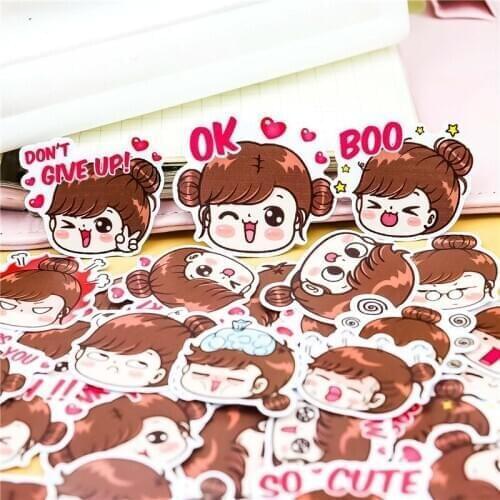40pcs Colorful LINE expression boobib girls stickers diary photo album decoration DIY ablum diary scrapbooking label sticker