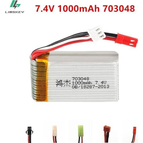 7.4V 1000mah 703048 Lipo Battery For MJXRC X600 upgrade 7.4V 1000mah 25c Lipo Battery for Remote Control toys battery parts 2S