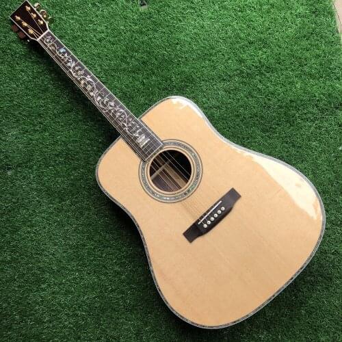 41 inches rosewood body acoustic guitar solid spruce top acoustic electric guitar abalone flower inlays acoustic free shipping